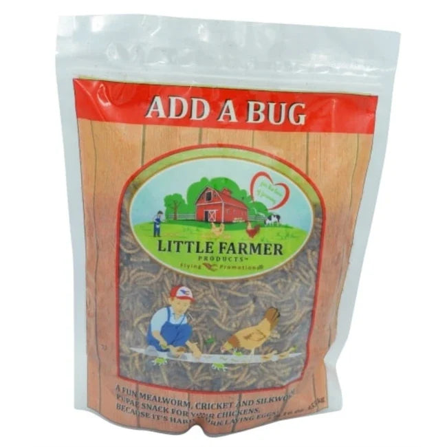 Add A Bug – High-Protein Mealworm, Cricket & Silkworm Treat for Chickens | Fun, Nutritious Flock Snack - 1 lbs | Chicken Anti