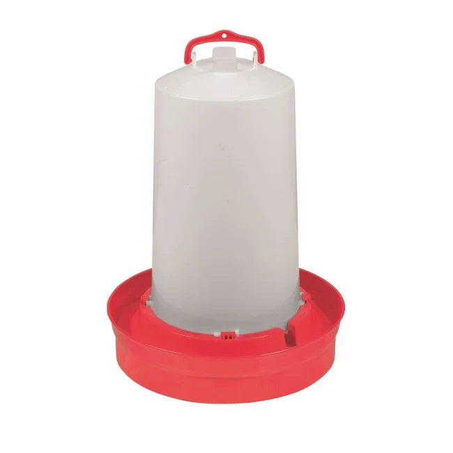 Little Giant Deep Base Automatic Poultry Waterer Dispenser with Handle for Chickens & Birds, Red, 3 Gallon - 1 gallon | Chick