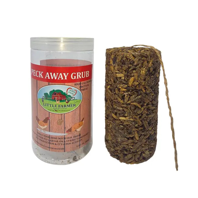 PECK AWAY GRUB ON A STRING 9.8oz | Chicken Antibiotics