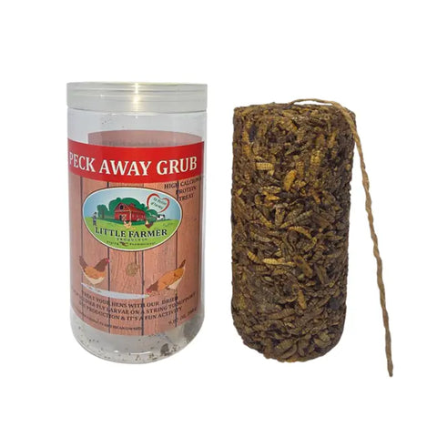 PECK AWAY GRUB ON A STRING 9.8oz | Chicken Antibiotics