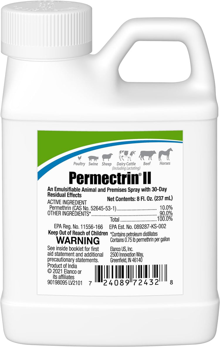 PERMECTRIN II (Boehringer Ingelheim) - 1 quart (32 oz) bottle | Chicken Antibiotics