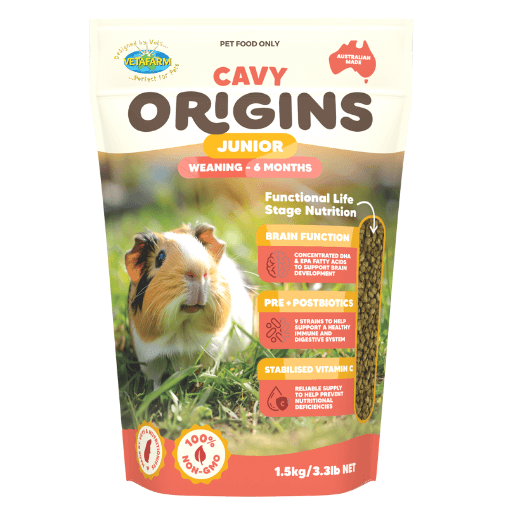 Origins Cavy Junior Pellets – Vet-Formulated Nutrition for Young Guinea Pigs (0–6 Months) | Vetafarm at ChickenAntibiotics.co