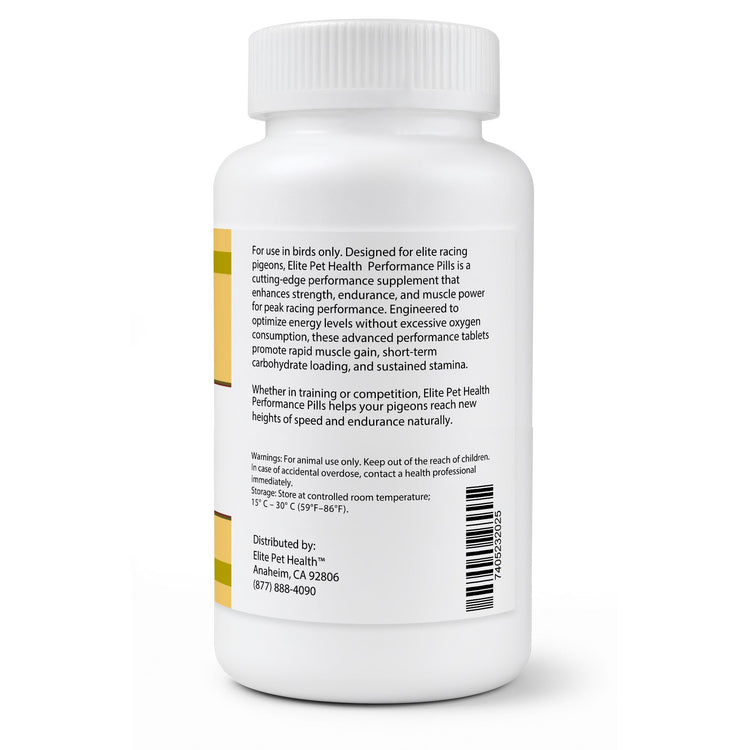 Elite Pet Health Performance Pills for Racing Pigeons – Boost Strength, Stamina & Speed Naturally - 1,000 ct | Chicken Antibi