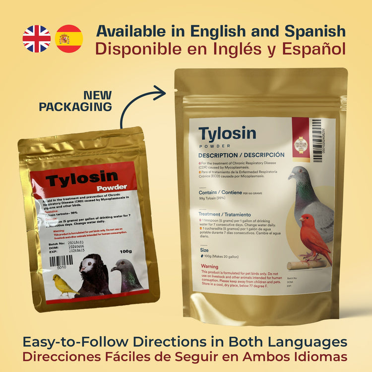 Tylosin Powder for CRD Treatment in Pigeons, Cage Birds & Pet Chickens | Chicken Antibiotics