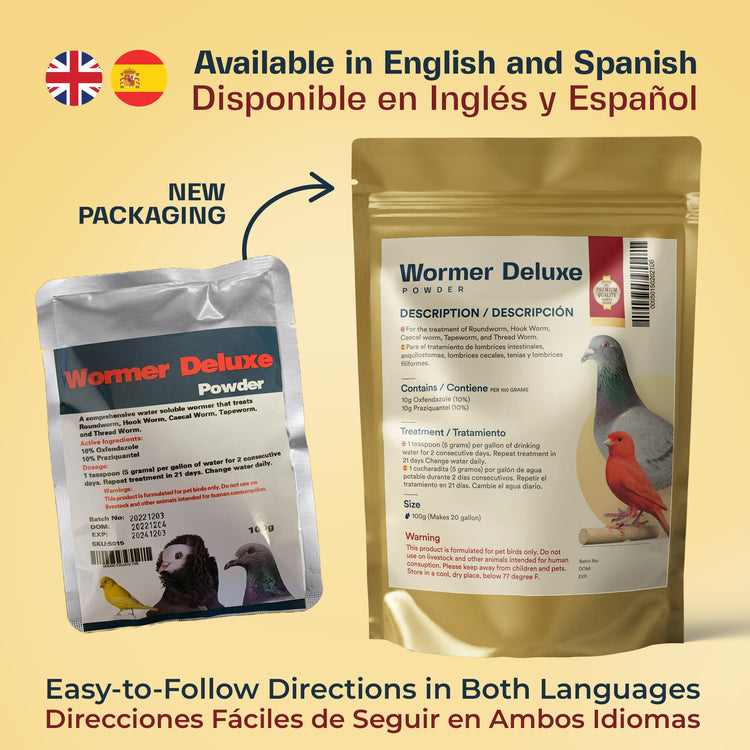 Wormer Deluxe Powder - Exclusively for Pigeons and Pet Birds | Chicken Antibiotics