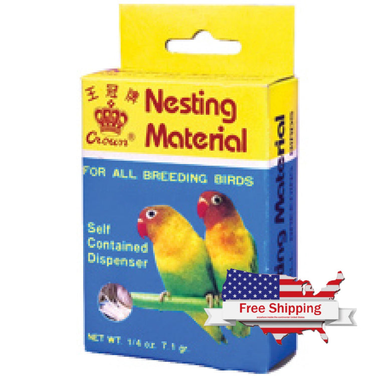 Nesting Material .25 oz (Crown) - Bird Nest Material Dispenser | Chicken Antibiotics
