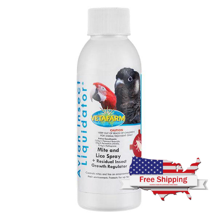 Avian Insect Liquidator (Vetafarm) for Bird Mites, etc. - CONCENTRATE 100ml | Chicken Antibiotics