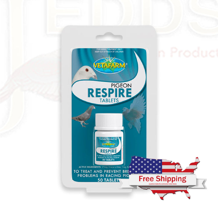 Respire Tablets (Vetafarm): Treats Respiratory Infections in Racing Pigeons | Chicken Antibiotics