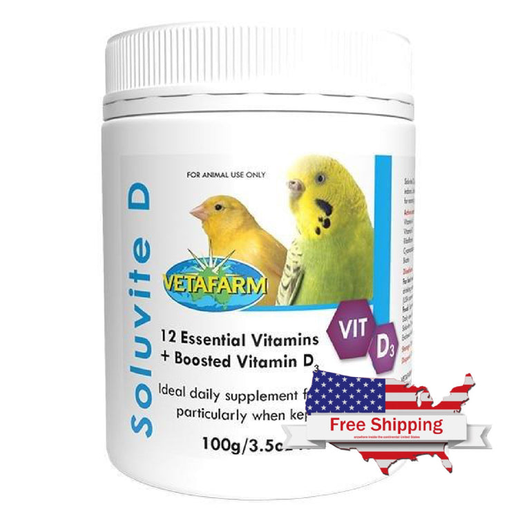 Soluvite D (Vetafarm) Essential Bird Vitamin Supplement - 25 g | Chicken Antibiotics