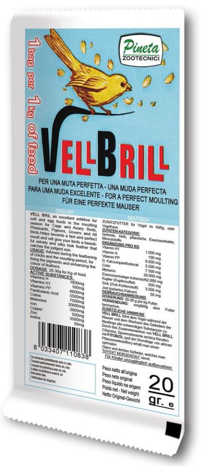 Vell Brill (Pineta Zootecnici) Premium Bird Vitamins & Minerals Supplement for Molting | Chicken Antibiotics