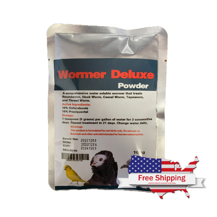 Wormer Deluxe Powder - Exclusively for Pigeons and Pet Birds | Chicken Antibiotics