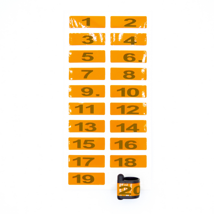 E-Z Marker Numbered - Orange / 21-40 | Chicken Antibiotics