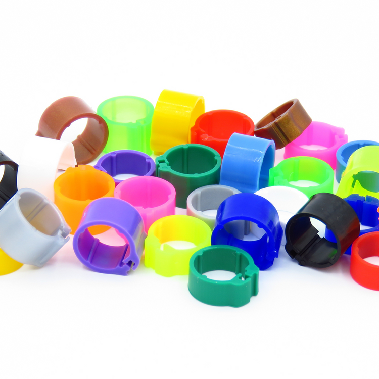 E-Z Clip Rings Plain 8 mm Pigeon Identification Clip Rings. Made in Belgium. Plain. (50 pcs) - Dark Blue | Chicken Antibiotic