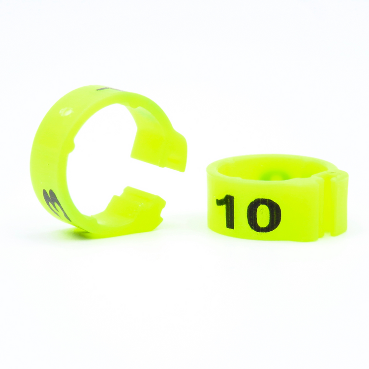 E-Z Clip Rings Numbered 8 Mm - Flo. Orange / 1-25 | Chicken Antibiotics