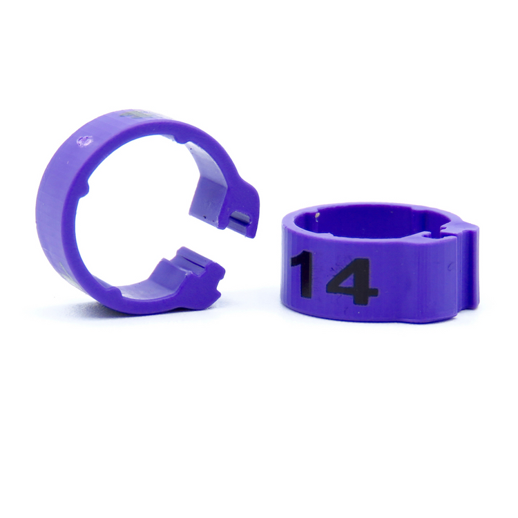 E-Z Clip Rings Numbered 8 Mm - Dark Blue / 51-75 | Chicken Antibiotics