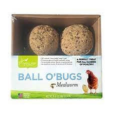 Pacific Bird & Supply Chicken Grub Ball O' Bugs 4-Pack – High-Protein Treat for Chickens | Chicken Antibiotics