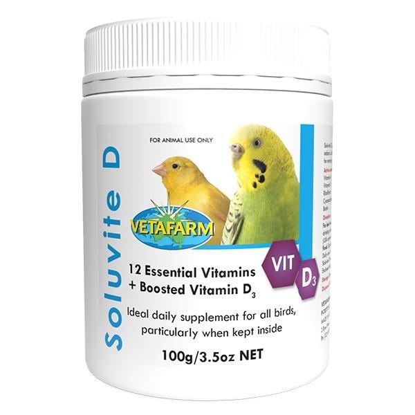 Soluvite D (Vetafarm) Essential Bird Vitamin Supplement - 100 g | Chicken Antibiotics