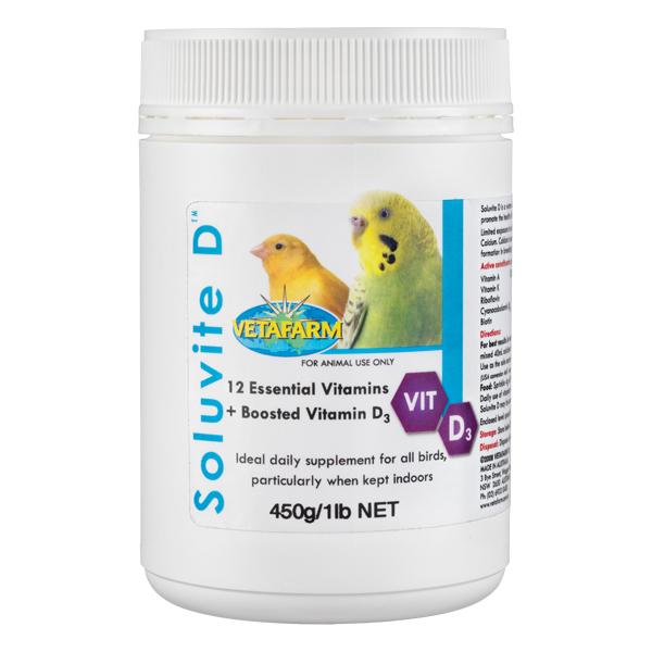 Soluvite D (Vetafarm) Essential Bird Vitamin Supplement - 450 g | Chicken Antibiotics