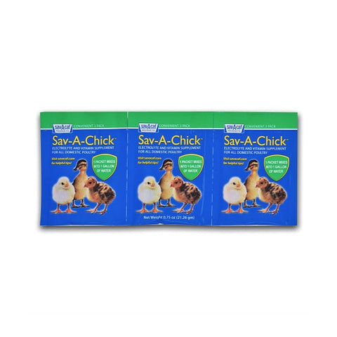 Sav-A-Chick Poultry Chicken Electrolyte and Vitamin Bird Supplement (3-Pack) | Chicken Antibiotics
