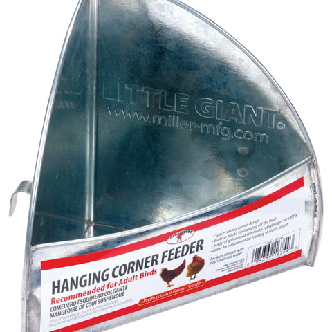 Galvanized Hanging Corner Poultry Feeder LITTLE GIANT | MILLER MANUFACTURING | Chicken Antibiotics