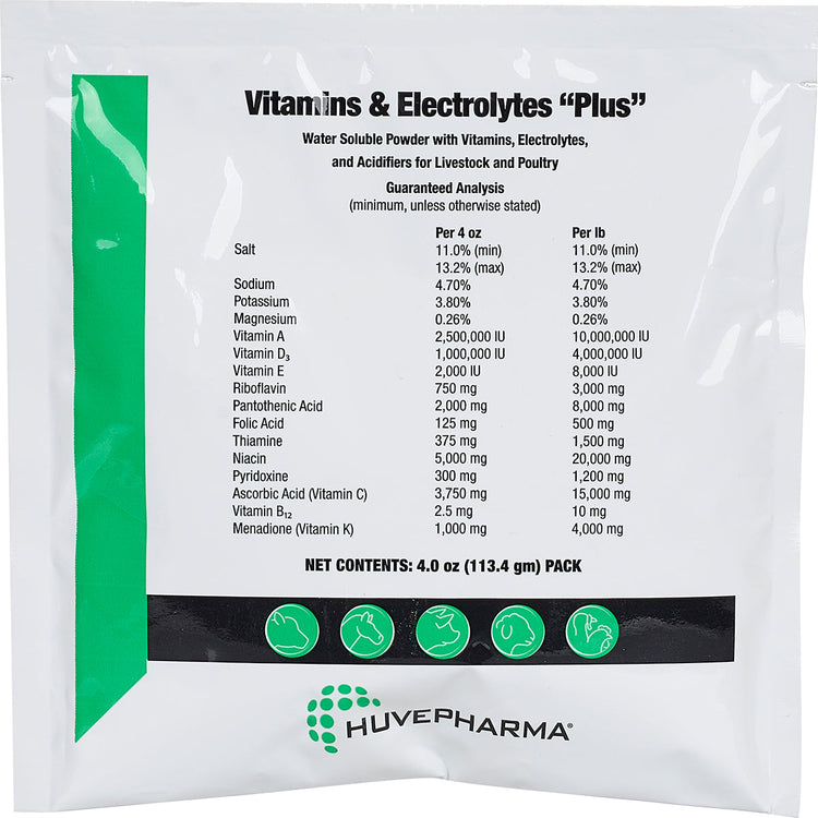 AgriLabs Vitamins & Electrolytes Plus for Livestock, Poultry and Pigeons (4 Oz) | Chicken Antibiotics