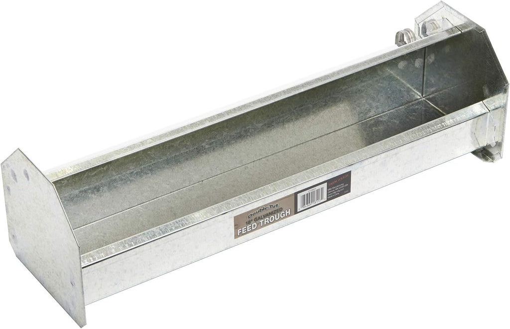 Double-Tuf® Metal Poultry Trough Feeder | Galvanized Steel Poultry Trough Feeder | 18" | Chicken Antibiotics