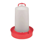 Little Giant Deep Base Automatic Poultry Waterer Dispenser with Handle for Chickens & Birds, Red, 3 Gallon - 1 gallon | Chick
