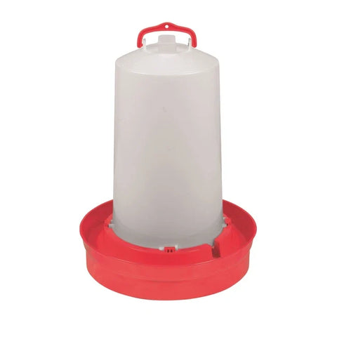 Little Giant Deep Base Automatic Poultry Waterer Dispenser with Handle for Chickens & Birds, Red, 3 Gallon - 1 gallon | Chick