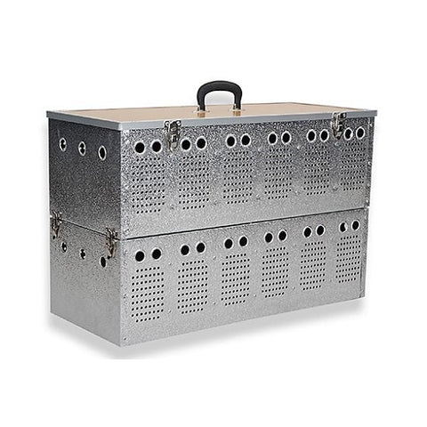 Aluminum Widowhood Basket | Pigeon Transport Box - 2-stall | Chicken Antibiotics