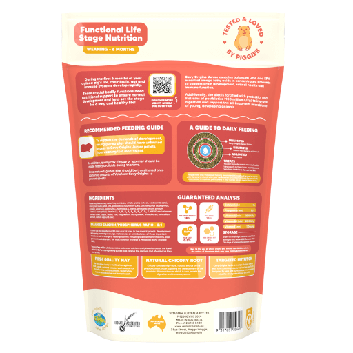 Origins Cavy Junior Pellets – Vet-Formulated Nutrition for Young Guinea Pigs (0–6 Months) | Vetafarm at ChickenAntibiotics.co
