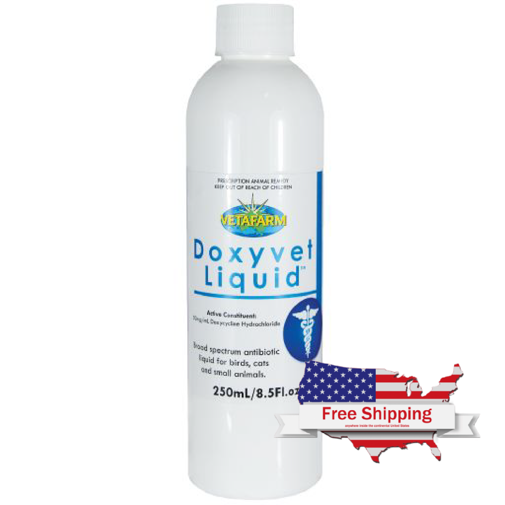 Doxyvet: Vetafarm's Doxycycline for Birds, Dogs, Cats & Rodents - 250ml | Chicken Antibiotics