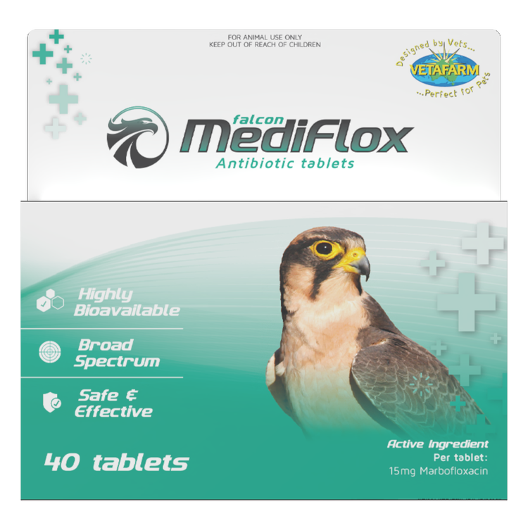 Falcon MediFlox - broad-spectrum treatment for falcons | Vetafarm at ChickenAntibiotics.com