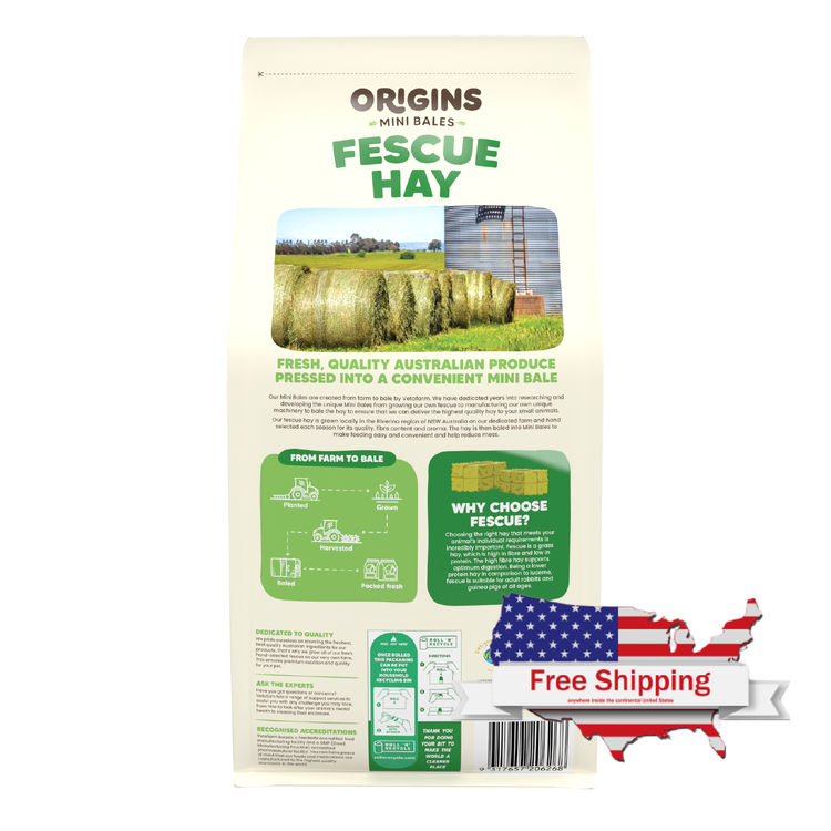 Origins Fescue Hay Mini Bale | Vetafarm at ChickenAntibiotics.com