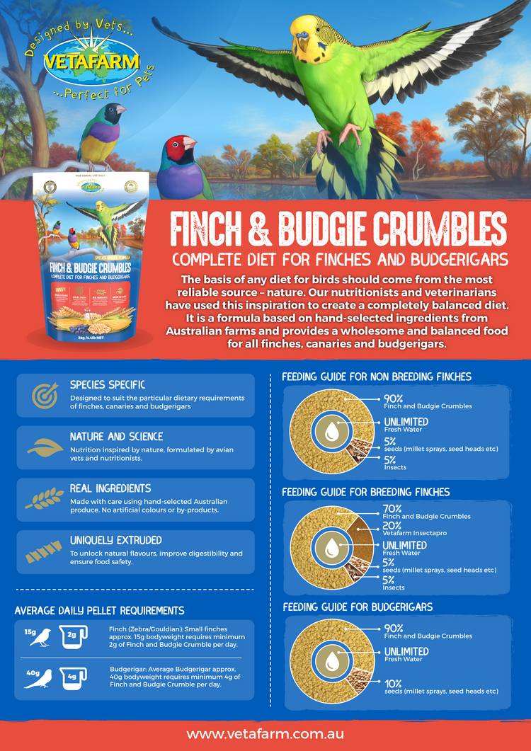 Finch and Budgie Crumbles | Vetafarm at ChickenAntibiotics.com