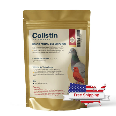 Colistin 5% Powder for Birds - 100g. Treats/Prevents a Variety of Infections | Chicken Antibiotics