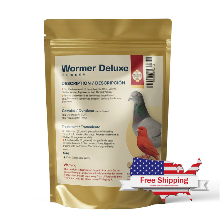 Wormer Deluxe Powder - Exclusively for Pigeons and Pet Birds | Chicken Antibiotics