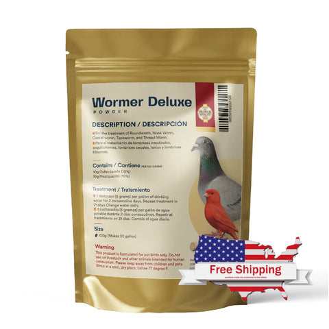 Wormer Deluxe Powder - Exclusively for Pigeons and Pet Birds | Chicken Antibiotics