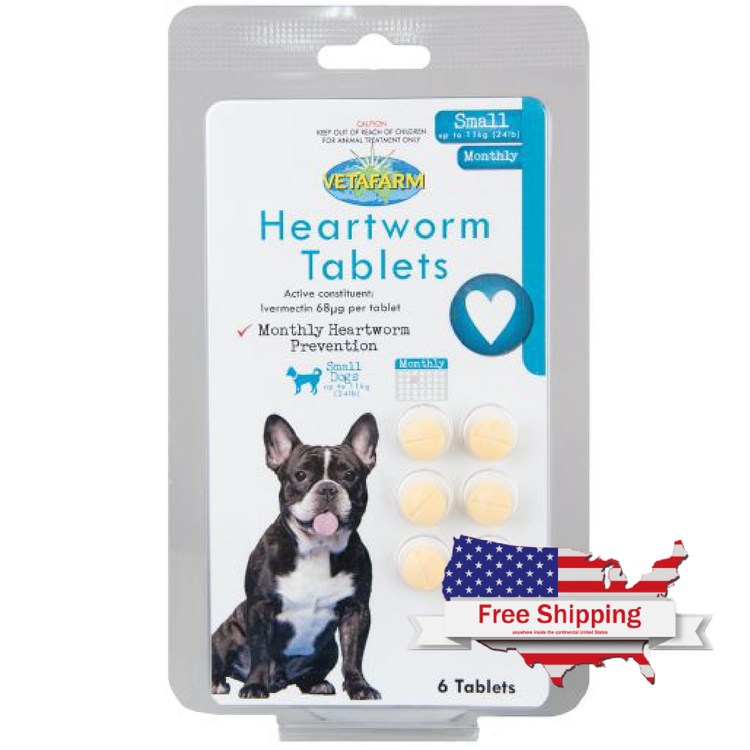 Heartworm Tablets Small – 20 | Vetafarm at ChickenAntibiotics.com