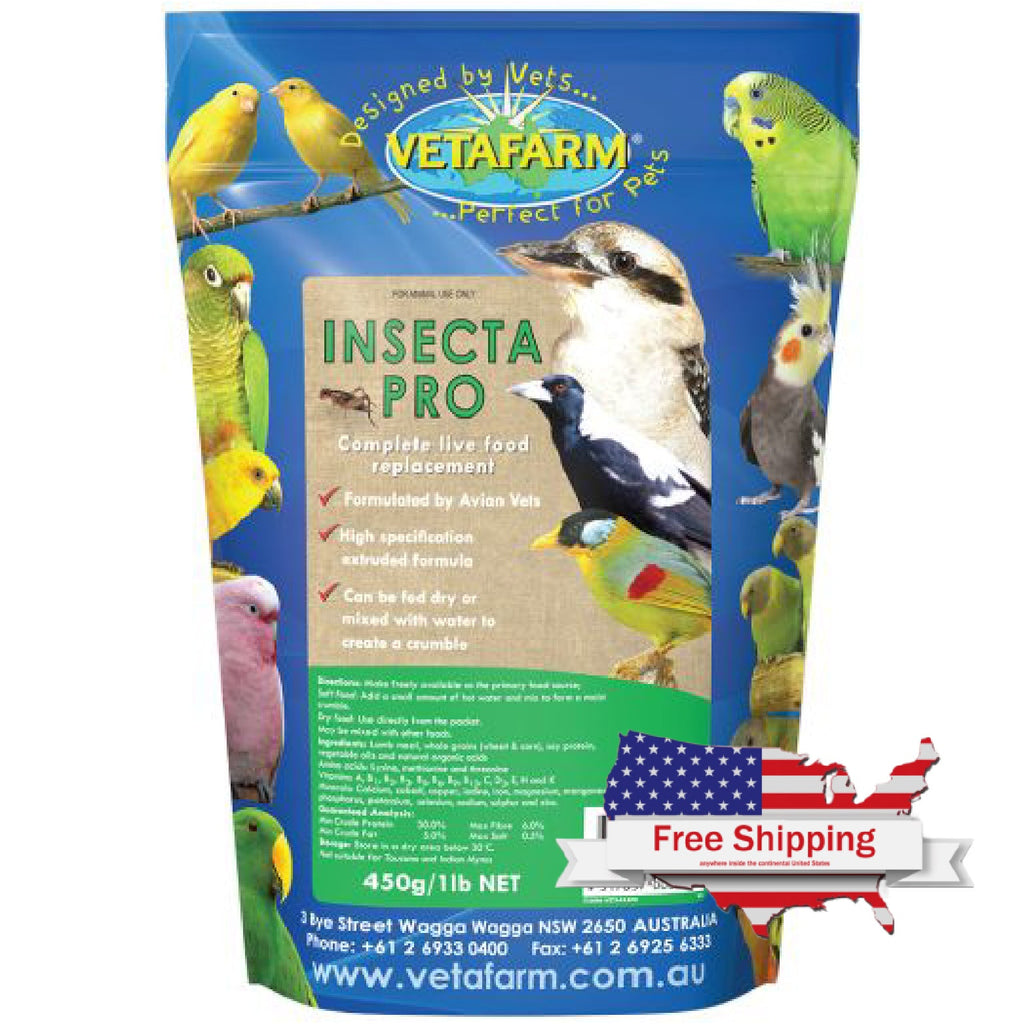 Insecta-Pro : Live Food Replacement for Insectivorous & Omnivorous Birds | Vetafarm at ChickenAntibiotics.com