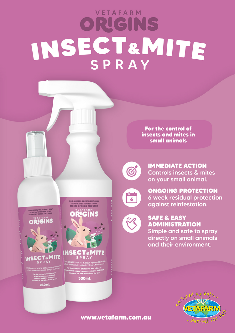 Origins Insect & Mite Spray for Rabbits & Small Animals - 6 Week Shield | Vetafarm at ChickenAntibiotics.com
