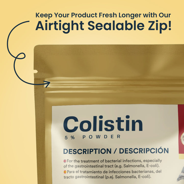 Colistin 5% Powder for Birds - 100g. Treats/Prevents a Variety of Infections | Chicken Antibiotics