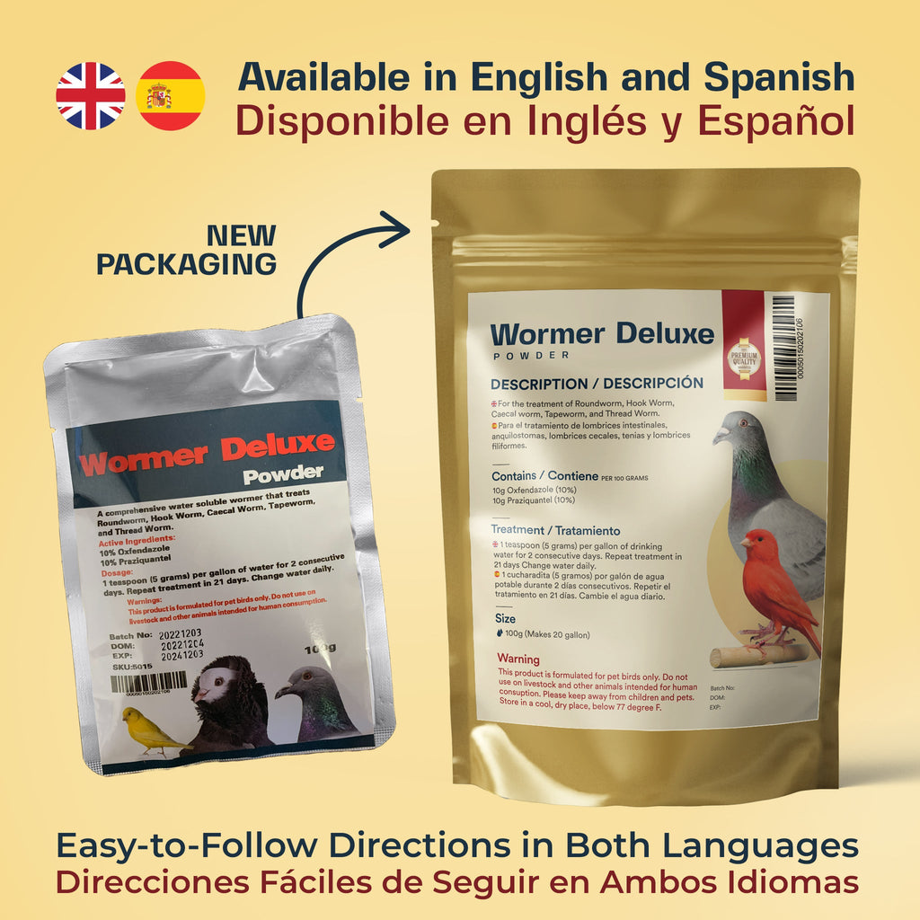 Wormer Deluxe Powder - Exclusively for Pigeons and Pet Birds | Chicken Antibiotics