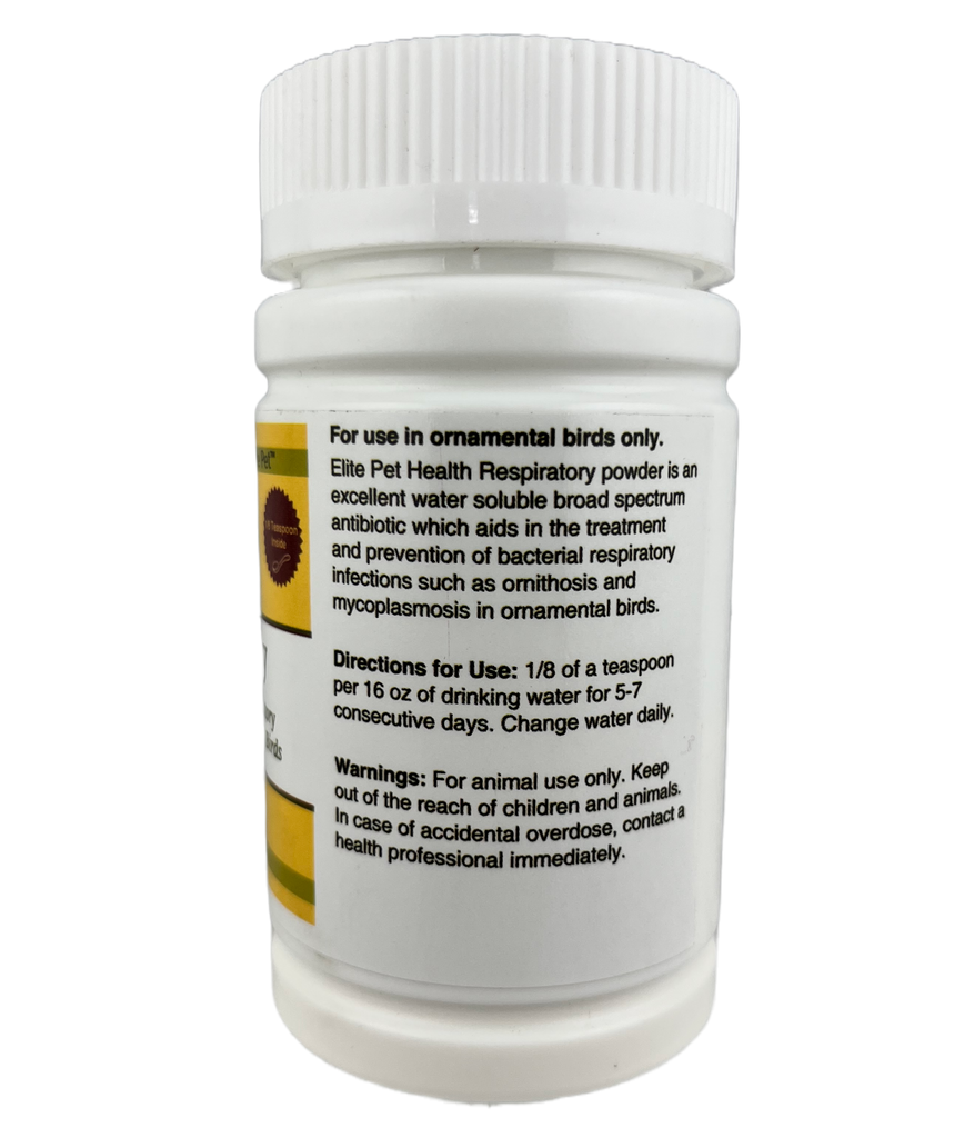 Respiratory Powder (Elite Pet) - Treats Respiratory Infections & Mycoplasmosis in Birds | Chicken Antibiotics