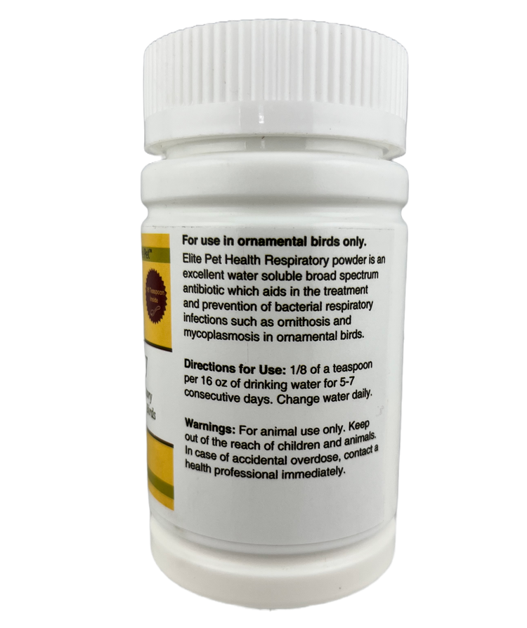 Respiratory Powder (Elite Pet) - Treats Respiratory Infections & Mycoplasmosis in Birds | Chicken Antibiotics