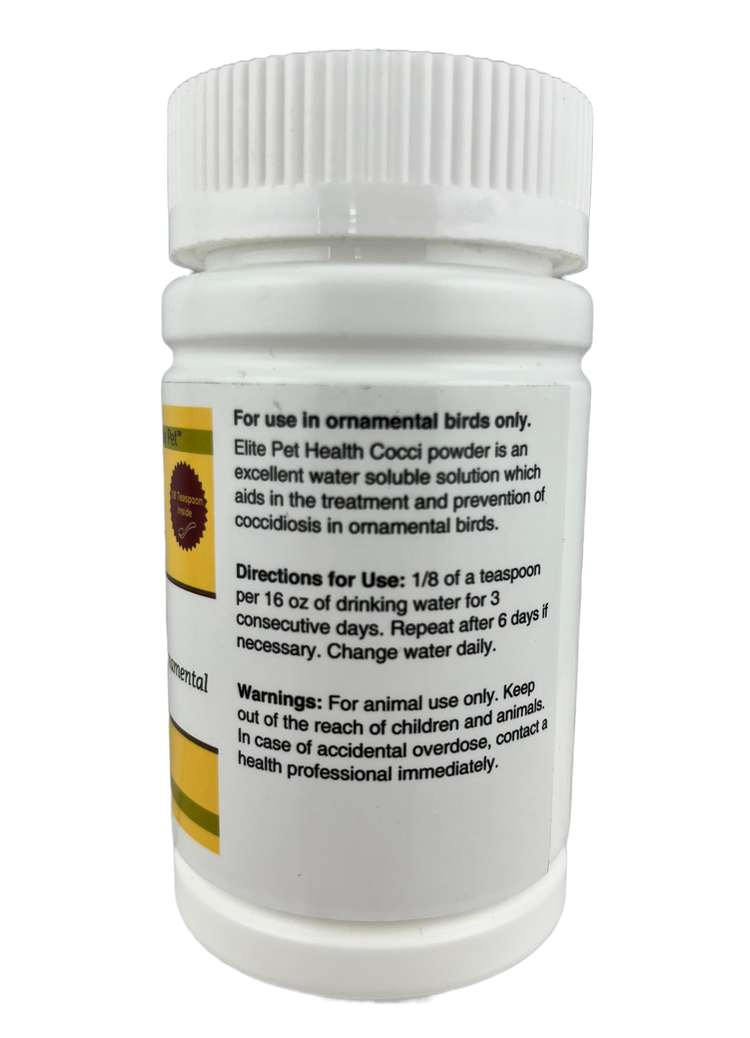 Cocci Powder (Elite Pet) Coccidiosis Treatment for Birds (Cage + Aviary) | Chicken Antibiotics