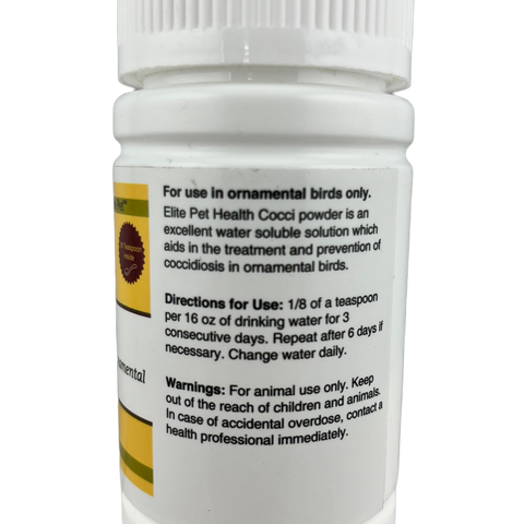 Cocci Powder (Elite Pet) Coccidiosis Treatment for Birds (Cage + Aviary) | Chicken Antibiotics