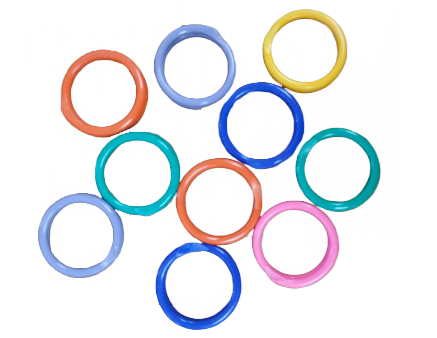 PLASTIC SPIRAL BANDS- Size 8 / 50ct - Purple | Chicken Antibiotics