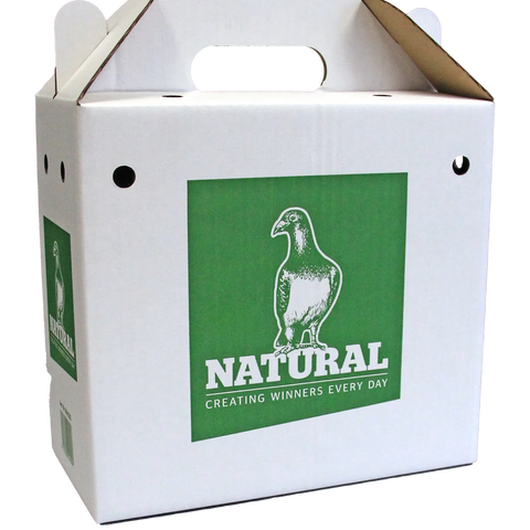 Cardboard Auction Box (Natural) - Ventilated Pigeon Carrier/Transport Box | Chicken Antibiotics