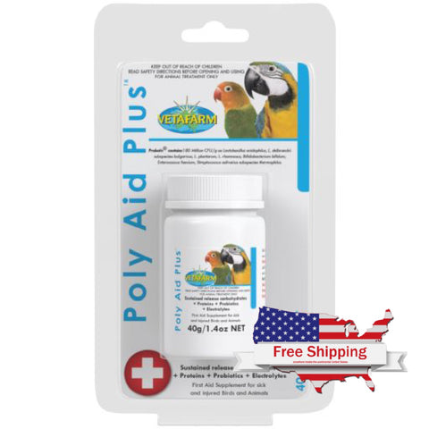 Poly Aid Plus (Vetafarm) - First Aid Supplement for Birds - 40 g (1.4 oz) | Chicken Antibiotics