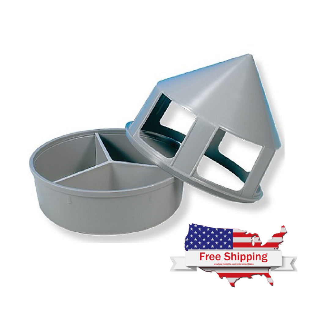 Plastic Gritpot with Compartments (Natural) Grit Feeder for Pigeons and Chickens | Chicken Antibiotics